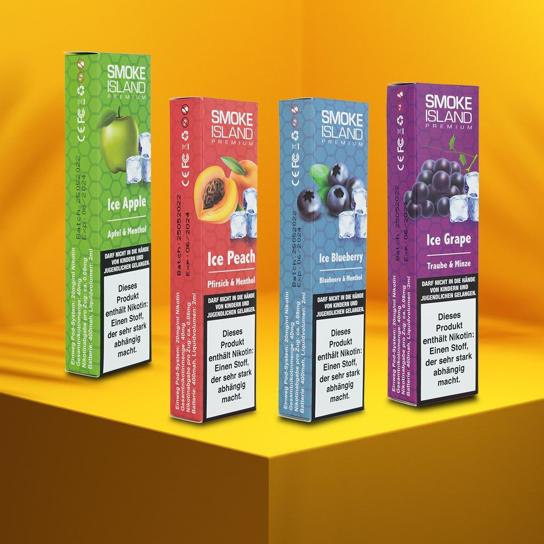 SMOKE ISLAND - E-Shisha 600 Zge, 20mg/ml Nikotin Green Box Trier SMOKE ISLAND - E-Shisha 600 Zge, 20mg/ml Nikotin Green Box Trier